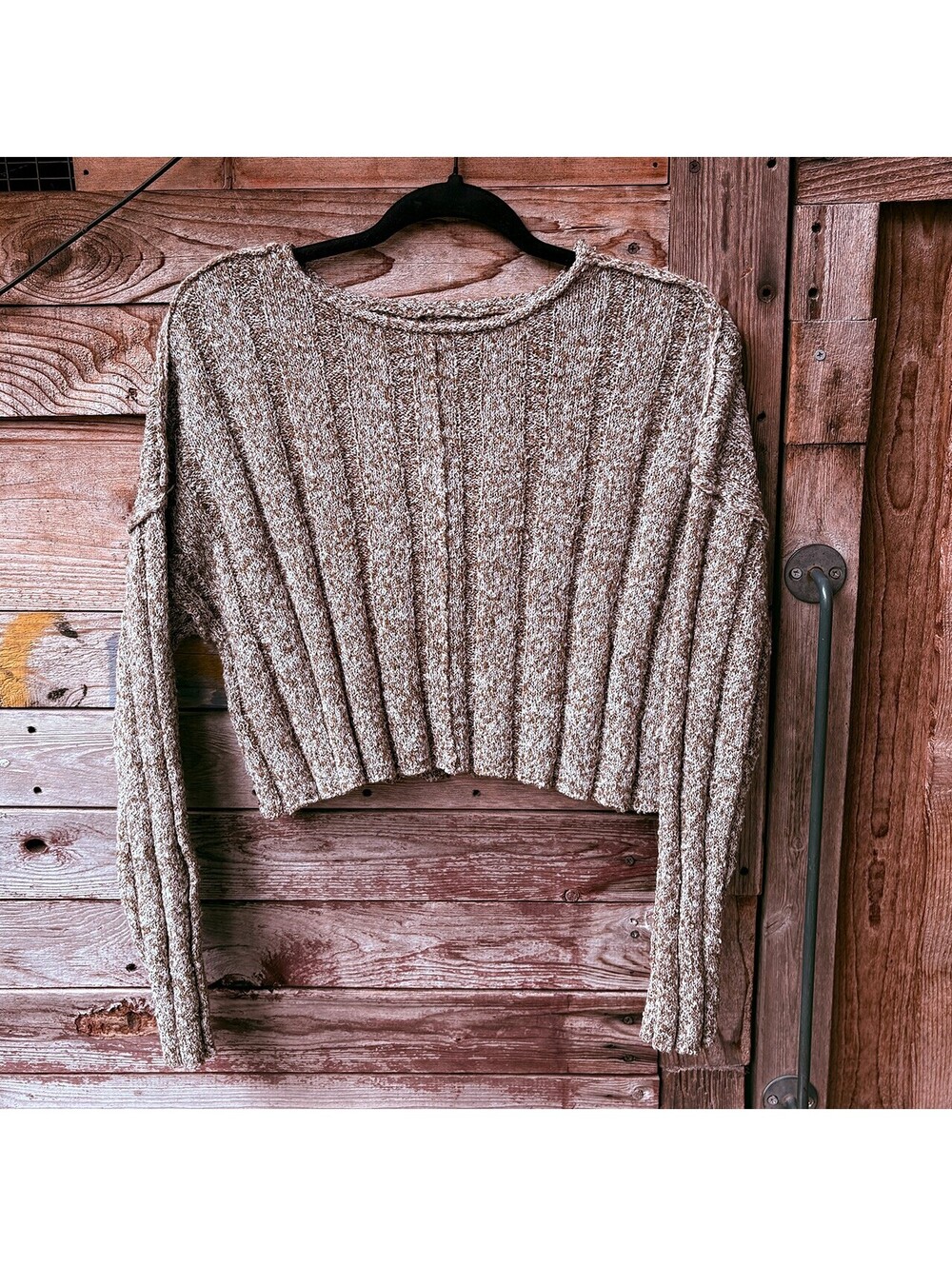 O'Neill Brown Textured Ribbed Knit Sweater Size S